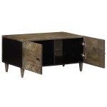 vidaXL Masuta de cafea gri deschis 80x50x40 cm lemn masiv de mango