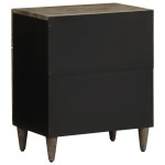 vidaXL Noptiera gri deschis 50x33x60 cm lemn masiv de mango
