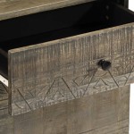 vidaXL Noptiera gri deschis 50x33x60 cm lemn masiv de mango