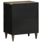 vidaXL Noptiera gri deschis 50x33x60 cm lemn masiv de mango