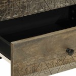 vidaXL Noptiera gri deschis 50x33x60 cm lemn masiv de mango