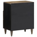 vidaXL Noptiera gri deschis 50x33x60 cm lemn masiv de mango