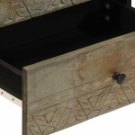 vidaXL Noptiera gri deschis 50x33x60 cm lemn masiv de mango