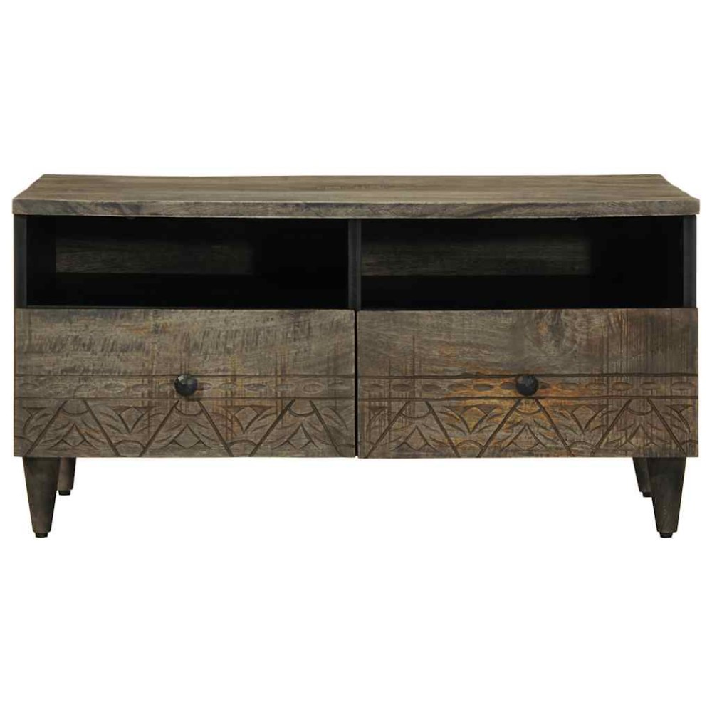 vidaXL Masuta de cafea gri deschis 80x54x40 cm lemn masiv de mango