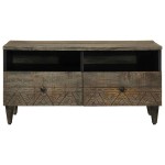 vidaXL Masuta de cafea gri deschis 80x54x40 cm lemn masiv de mango