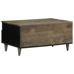 vidaXL Masuta de cafea gri deschis 80x54x40 cm lemn masiv de mango
