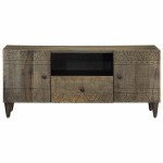 vidaXL Dulap TV Gri deschis 105x33,5x46 cm Lemn masiv Mango