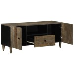 vidaXL Dulap TV Gri deschis 105x33,5x46 cm Lemn masiv Mango