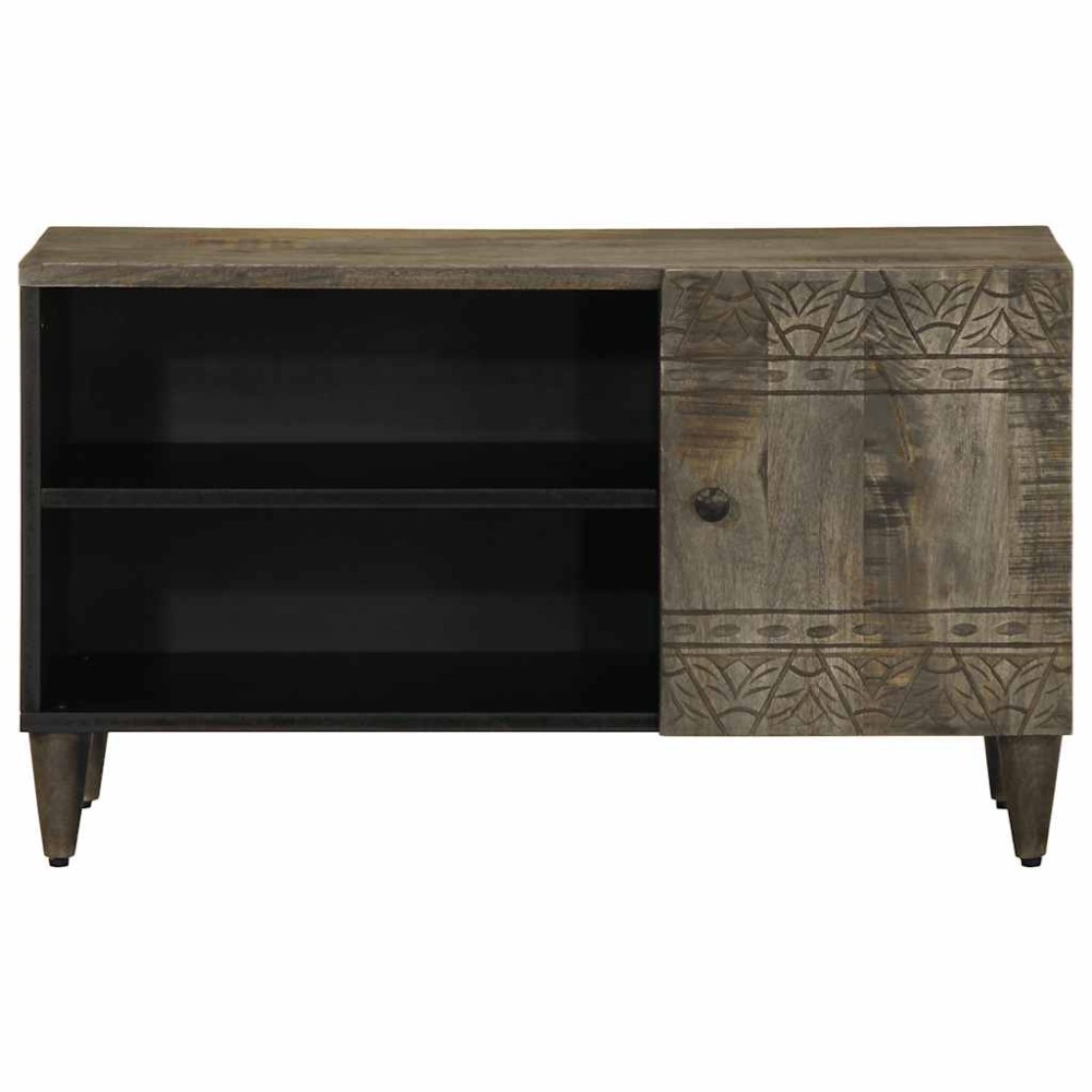 vidaXL Dulap TV Gri deschis 80x31,5x46 cm Lemn masiv Mango