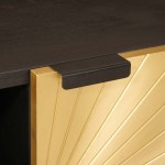 vidaXL Cabinet TV cu raft Negru și Aur 105 x 33 x 46 cm Lemn compozit