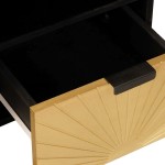 vidaXL Cabinet TV cu raft Negru și Aur 100 x 33 x 46 cm Lemn compozit