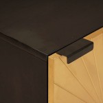 vidaXL Dulap de Baie Negru și Aur 38 x 33 x 58 cm Lemn de mango solid