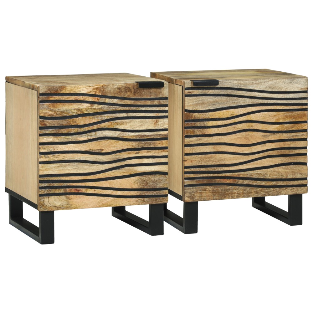 vidaXL Dulap de noapte 2 pcs Maro 40 x 33 x 46 cm Lemn masiv de acacia