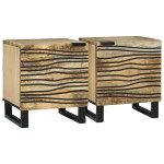 vidaXL Dulap de noapte 2 pcs Maro 40 x 33 x 46 cm Lemn masiv de acacia