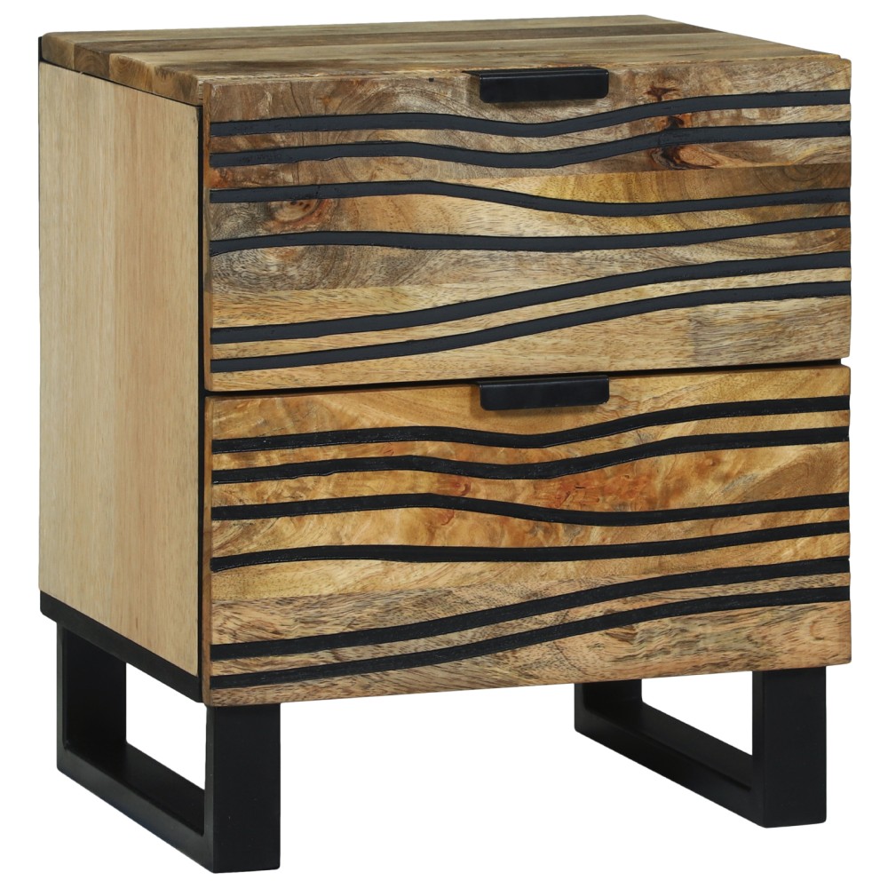 vidaXL Cabinet de noptieră 40x33.5x46 cm din lemn masiv de mango și lemn ingineresc