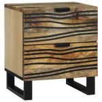 vidaXL Cabinet de noptieră 40x33.5x46 cm din lemn masiv de mango și lemn ingineresc vidaXL Cabinet de noptieră 40x33.5x46 cm din lemn masiv de mango și lemn ingineresc