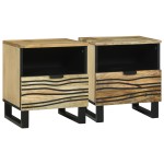 vidaXL Dulap de noapte 2 pcs Maro 40 x 33 x 46 cm Lemn masiv de mango vidaXL Dulap de noapte 2 pcs Maro 40 x 33 x 46 cm Lemn masiv de mango