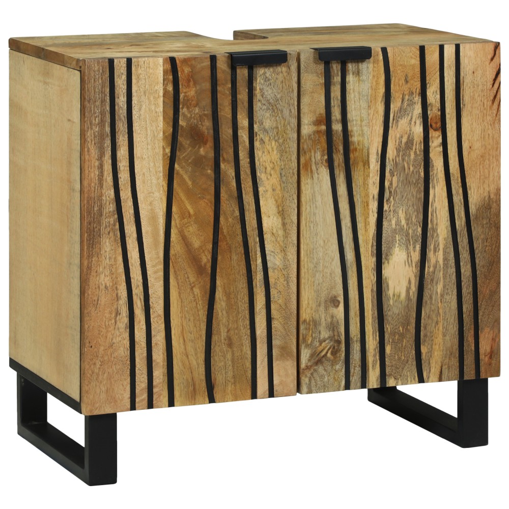 vidaXL Dulap pentru Chiuvetă cu raft Maro și negru 62 x 33 x 58 cm