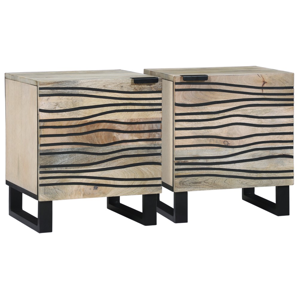 vidaXL Mese de noptieră 2 pcs natural 40 x 33.5 x 46 cm