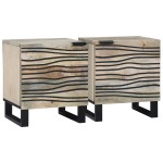 vidaXL Mese de noptieră 2 pcs natural 40 x 33.5 x 46 cm vidaXL Mese de noptieră 2 pcs natural 40 x 33.5 x 46 cm