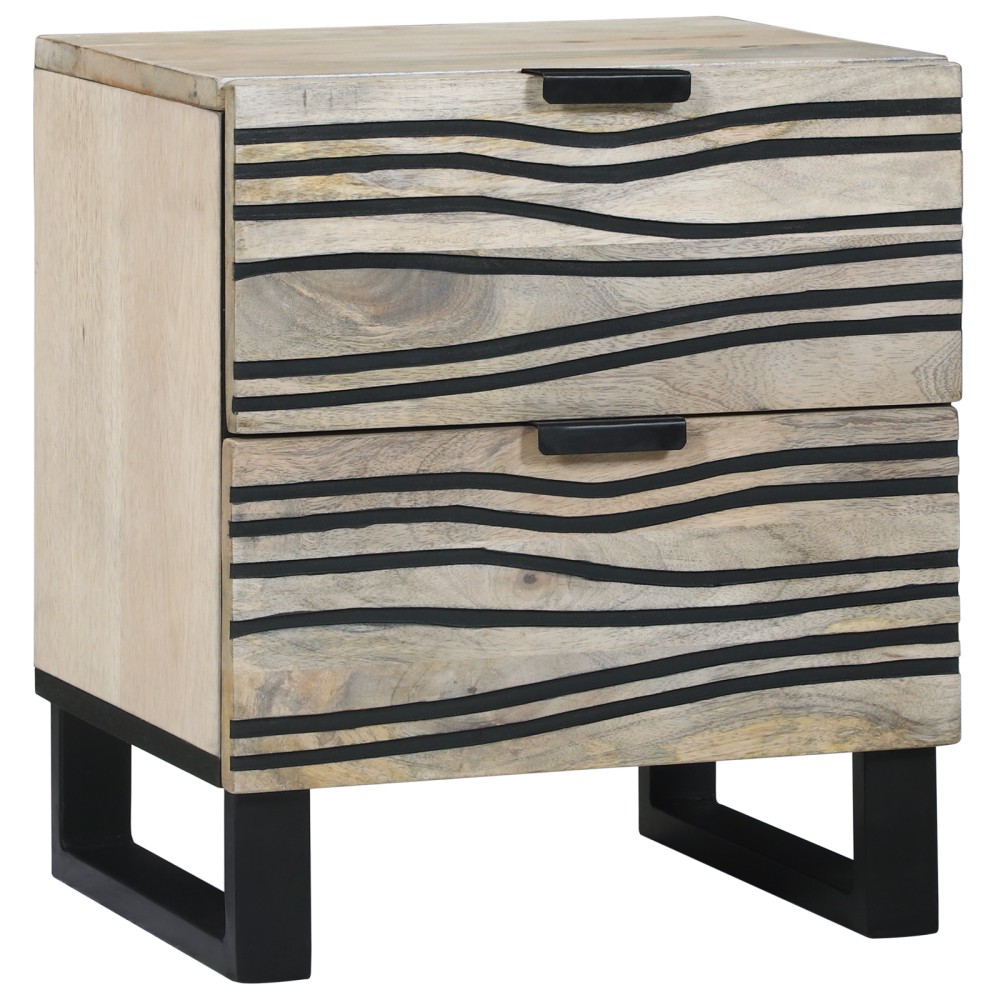 vidaXL Mese de noptieră cu sertar 2 pcs castan 40 x 33.5 x 46 cm