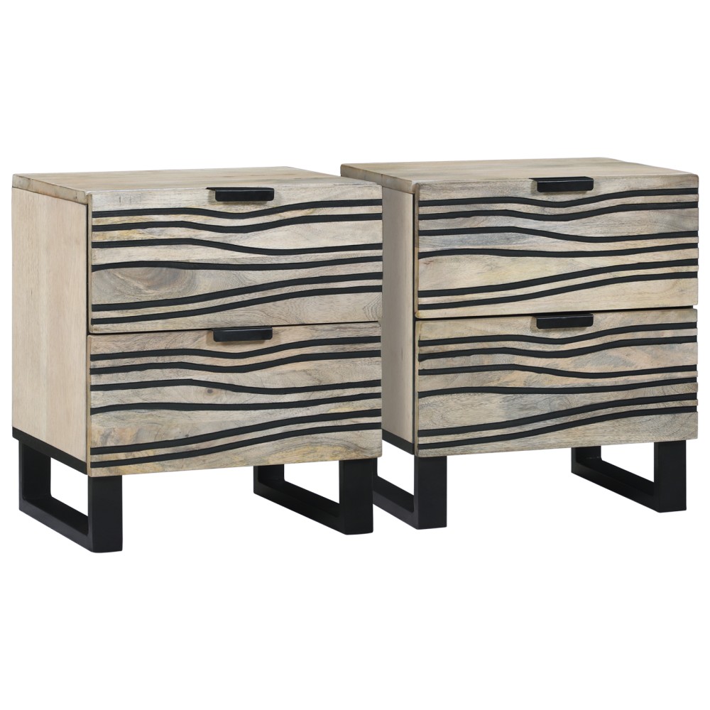 vidaXL Mese de noptieră cu sertar 2 pcs castan 40 x 33.5 x 46 cm