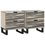 vidaXL Dulap de noapte cu sertar 2 pcs Alb și negru 40 x 33 x 46 cm vidaXL Dulap de noapte cu sertar 2 pcs Alb și negru 40 x 33 x 46 cm