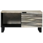 vidaXL Masă de cafea Alb, Negru 80 x 50 x 40 cm Lemn de mango solid vidaXL Masă de cafea Alb, Negru 80 x 50 x 40 cm Lemn de mango solid