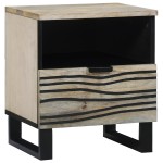 vidaXL Dulap de noapte cu sertar 2 pcs Alb și negru 40 x 33 x 46 cm vidaXL Dulap de noapte cu sertar 2 pcs Alb și negru 40 x 33 x 46 cm