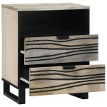 vidaXL Dulap de noapte cu sertar Alb și negru 50 x 33 x 60 cm vidaXL Dulap de noapte cu sertar Alb și negru 50 x 33 x 60 cm
