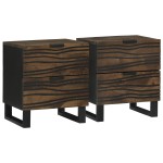 vidaXL Dulap de noapte cu sertar 2 pcs castan 40 x 33 x 46 cm vidaXL Dulap de noapte cu sertar 2 pcs castan 40 x 33 x 46 cm