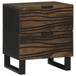 vidaXL Dulap de noapte cu sertar 2 pcs castan 40 x 33 x 46 cm vidaXL Dulap de noapte cu sertar 2 pcs castan 40 x 33 x 46 cm