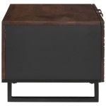 vidaXL Masă de cafea - 80 x 50 x 40 cm, făcută din lemn masiv și lemn stratificat. vidaXL Masă de cafea - 80 x 50 x 40 cm, făcută din lemn masiv și lemn stratificat.