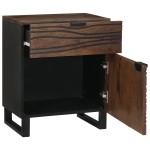 vidaXL Cabinet pentru noptieră 50x33x60 cm din lemn masiv de nuc vidaXL Cabinet pentru noptieră 50x33x60 cm din lemn masiv de nuc