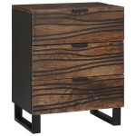 vidaXL Cabinet de Noptieră - 50x33x60 cm din lemn solid de mango și lemn reîncărcat. vidaXL Cabinet de Noptieră - 50x33x60 cm din lemn solid de mango și lemn reîncărcat.