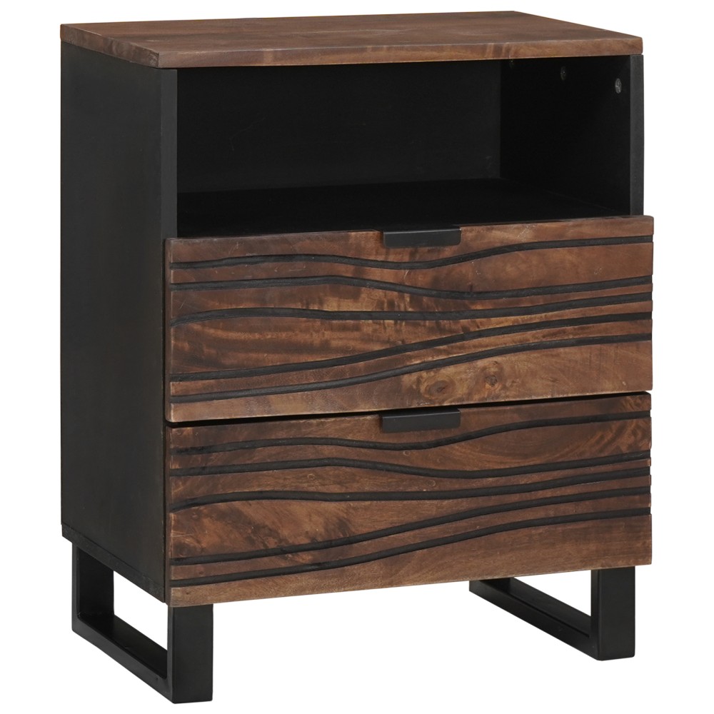 vidaXL Cabinet de noptieră - 50 x 33 x 60 cm - Fabricat din lemn solid și stratificat