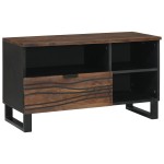 vidaXL Cabinet TV - 80x33.5x46 cm, din lemn masiv și lemn stratificat. vidaXL Cabinet TV - 80x33.5x46 cm, din lemn masiv și lemn stratificat.