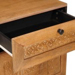 vidaXL Dulap de noapte cu sertar cu ușă Maro deschis 50 x 33 x 60 cm