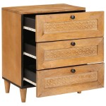 vidaXL Dulap de noapte cu sertar Maro deschis 50 x 33 x 62 cm