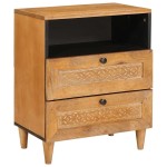 vidaXL Dulap de noapte cu sertar cu raft Maro deschis 50 x 33 x 62 cm