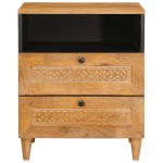 vidaXL Dulap de noapte cu sertar cu raft Maro deschis 50 x 33 x 62 cm