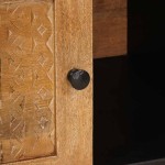 vidaXL Masă de cafea cu raft cu ușă Maro deschis 100 x 54 x 40 cm