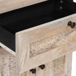 vidaXL Dulap de noapte cu ușă Bej 50 x 33 x 60 cm Lemn masiv de acacia