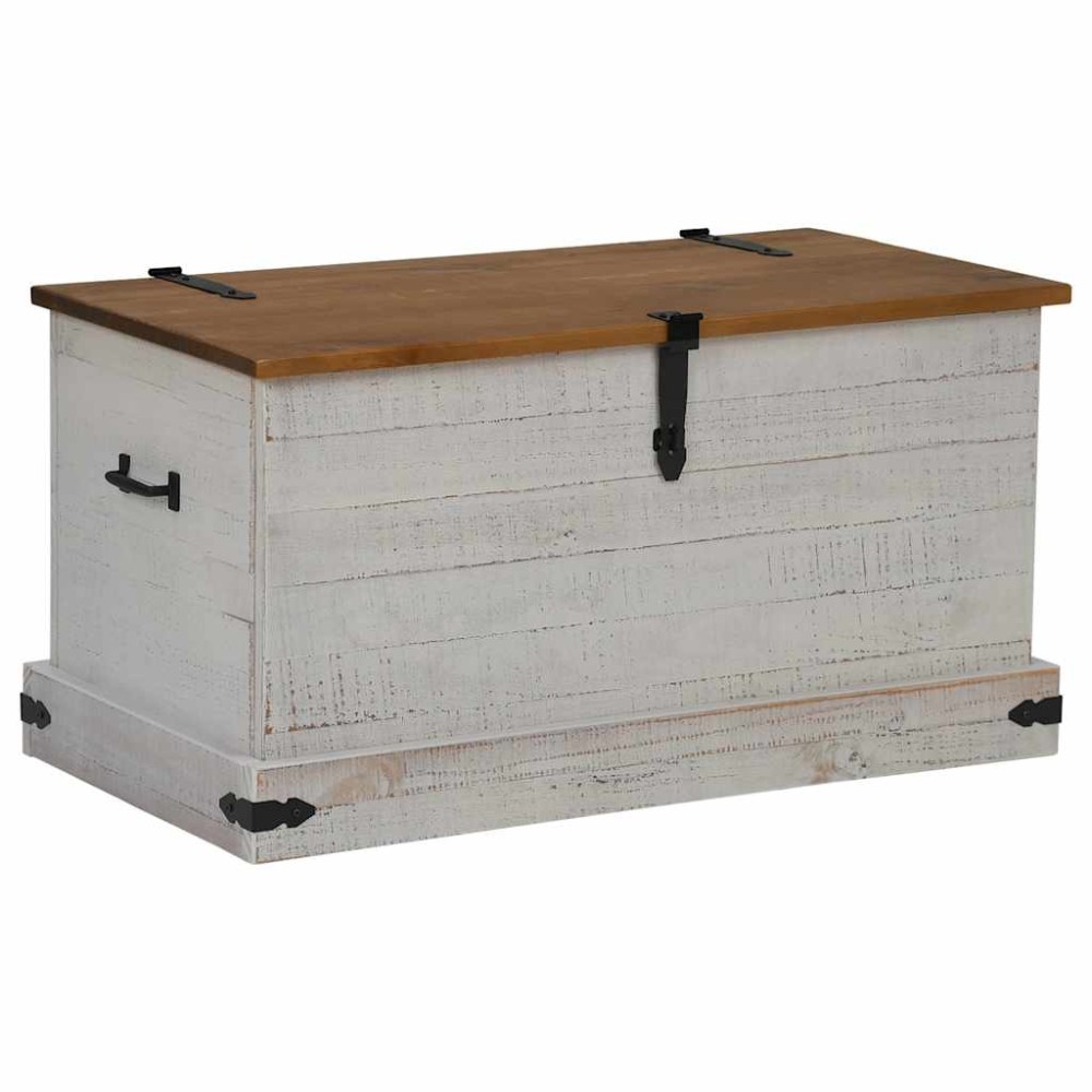 vidaXL Cufă de depozitare HALDEN alb 91x48x47 cm lemn masiv de pin