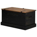 vidaXL Cufă de depozitare HALDEN Negru 91x48x47 cm Lemn masiv de pin vidaXL Cufă de depozitare HALDEN Negru 91x48x47 cm Lemn masiv de pin
