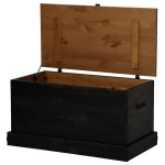 vidaXL Cufă de depozitare HALDEN Negru 91x48x47 cm Lemn masiv de pin vidaXL Cufă de depozitare HALDEN Negru 91x48x47 cm Lemn masiv de pin