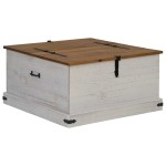 vidaXL Cufă de depozitare HALDEN alb 91x91x47 cm lemn masiv de pin vidaXL Cufă de depozitare HALDEN alb 91x91x47 cm lemn masiv de pin