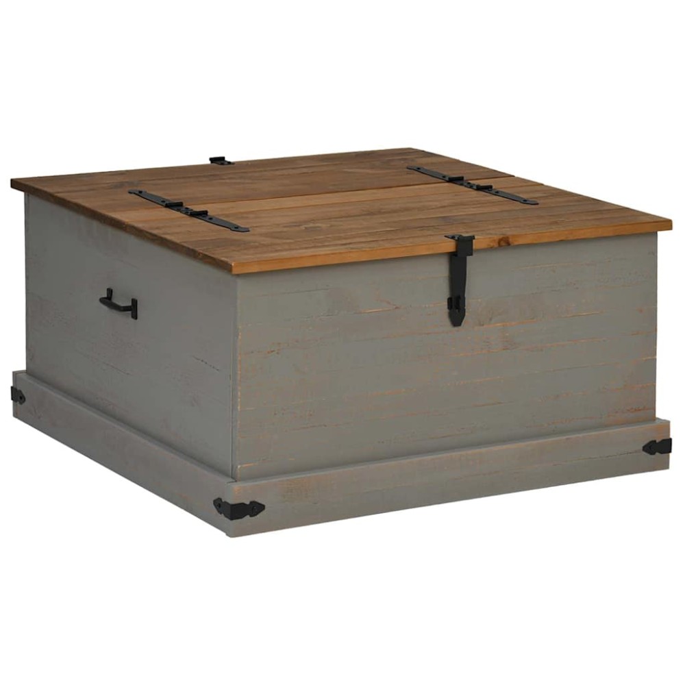 vidaXL Cufă de depozitare HALDEN gri 91x91x47 cm lemn masiv de pin
