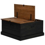 vidaXL Cufă de depozitare HALDEN Negru 91x91x47 cm Lemn masiv de pin vidaXL Cufă de depozitare HALDEN Negru 91x91x47 cm Lemn masiv de pin