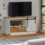 vidaXL Dulap TV HALDEN cu ușă glisantă alb 110x40x60 cm lemn masiv